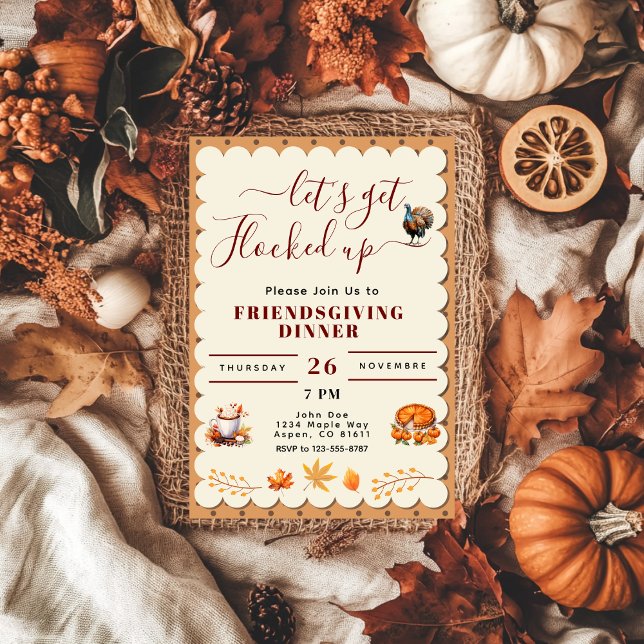hämta Thanksgiving för vänskapserbjudande i flocke Inbjudningar (Skapare uppladdad)