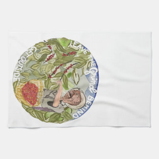 Hämta utomhusfrakt av naturkaffe kökshandduk