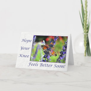 Hämta väl snart Knee Butterfly-Blommigt Kort