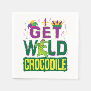 Hämta Vild Crokodile Mardi Gras Alligator Pappersservett