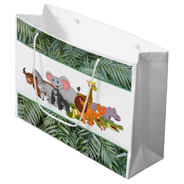 Hämta Vild! Jungle Theme Birthday Gift Bag (Framsidan Vinklad)