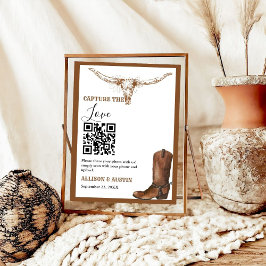 Hämta Westerna cowboystövlar för kärlek QR-kod brö Poster