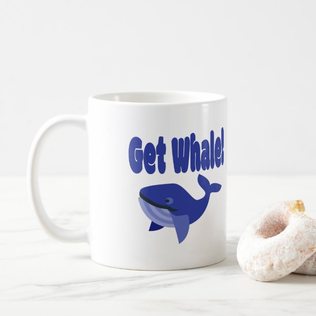Hämta Whale, få fram en fin Pun. Kaffemugg (Med munk)