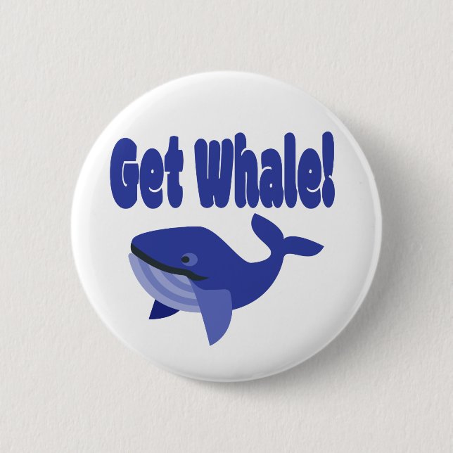 Hämta Whale, få fram en fin Pun. Knapp (Framsida)