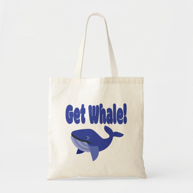 Hämta Whale, få fram en fin Pun. Tygkasse (Framsidan)