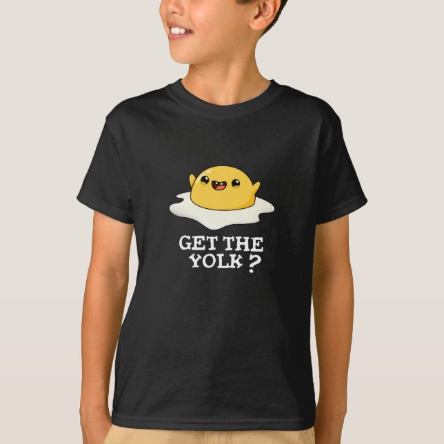 Hämta Yolk Funny Egg Joke Pun Mörk BG T Shirt (Framsida)