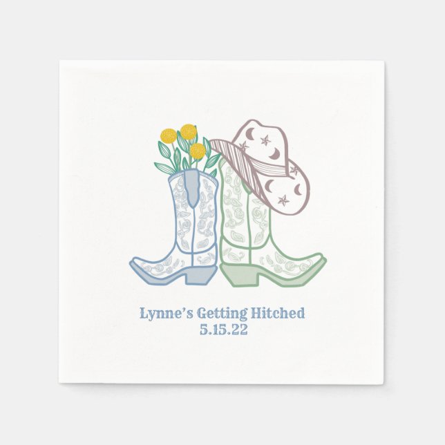 Hämtade Bachelorette Rodeo Cowgirl Pappersservett (Framsidan)