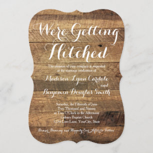 Hämtade Barn Wood Wedding-inbjudningar Inbjudningar