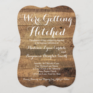 Hämtade Barn Wood Wedding-inbjudningar Inbjudningar