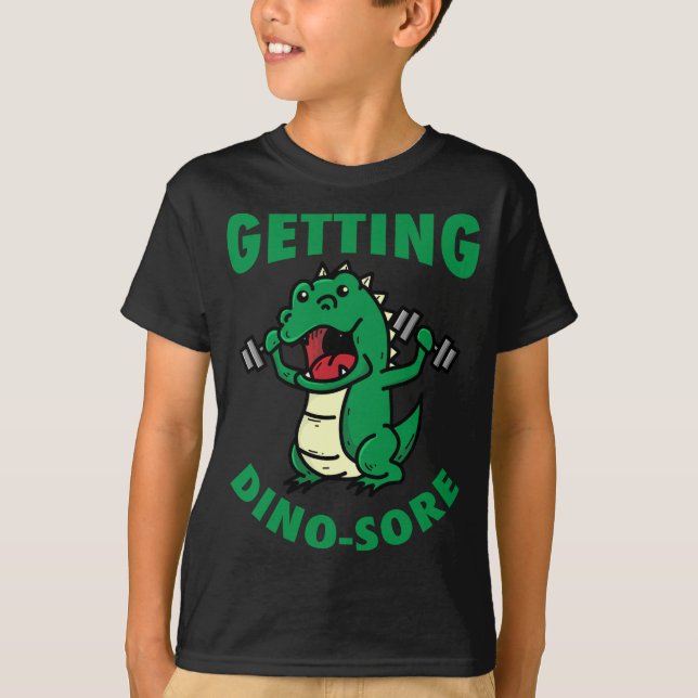 Hämtar Dino-Sore Funny Dinosaur T-Rex Workout T Shirt (Framsida)