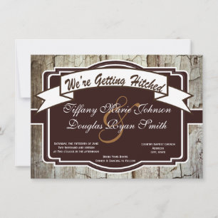 Hämtar gamla inbjudningar till Rustic Wood Wedding