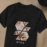 Hämtar moderna former Geometric 8 Collage Photo T Shirt<br><div class="desc">Lägg till åtta (8) anpassningsbar foton av ditt sällskapsdjur och husdjurets namn. Lägg till foton och om det behövs avmaskera bildgruppen och ram,  justera bilden mot ram och klicka sedan på masken.</div>