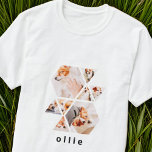 Hämtar moderna former Geometric 8 Collage Photo T Shirt<br><div class="desc">Lägg till åtta (8) anpassningsbar foton av ditt sällskapsdjur och husdjurets namn. Lägg till foton och om det behövs avmaskera bildgruppen och ram,  justera bilden mot ram och klicka sedan på masken.</div>