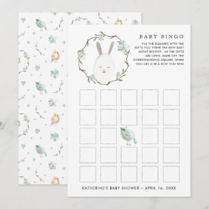Hämtar påsk   Vår Baby Shower Bingo Inbjudningar