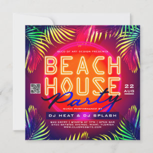 Hämtbar Beach House Klubb Party Event Ad Inbjudningar