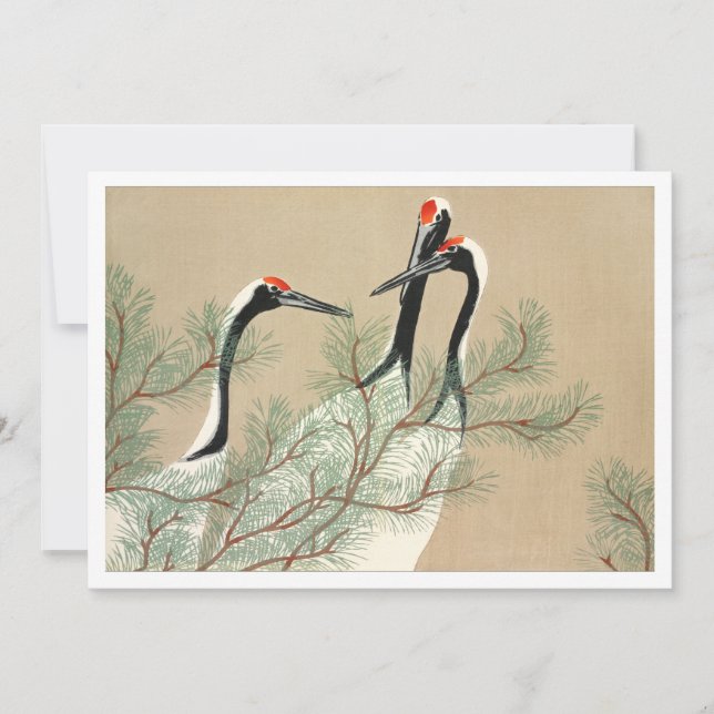 Hämtbara tranes från Momoyogusa Inbjudningar (Framsida)