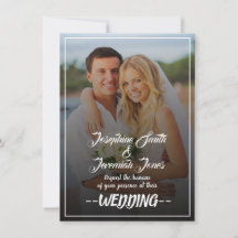Hämtbart modernt fotobröllop-inbjudningskort
