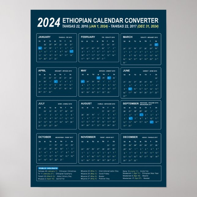Hämtning av etiopisk kalenderkonverterare år 2024 poster (Framsidan)