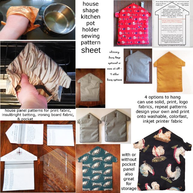 Hämtning av House Kitchen Pothover Sewing Mönster Poster (Skapare uppladdad)