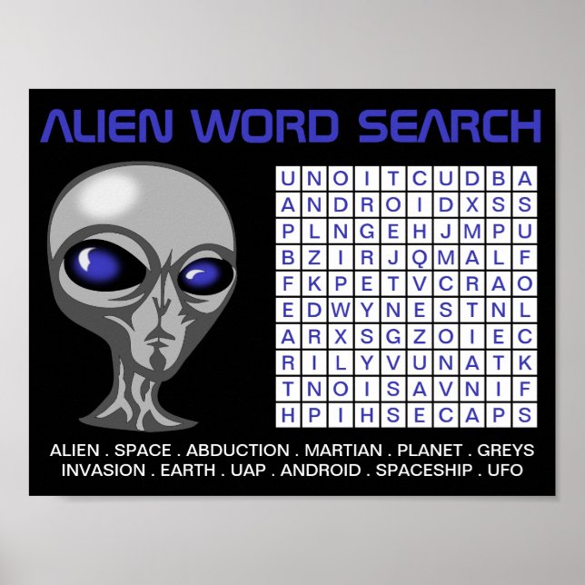 Hämtning av Party-spel för Alien Ord Search Poster (Framsidan)