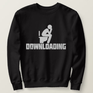 Hämtning - Lustigt Sarcastic Toilet Pooping   Lång Ärmad Tröja