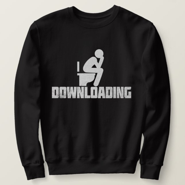 Hämtning - Lustigt Sarcastic Toilet Pooping   Lång Ärmad Tröja (Design framsida)