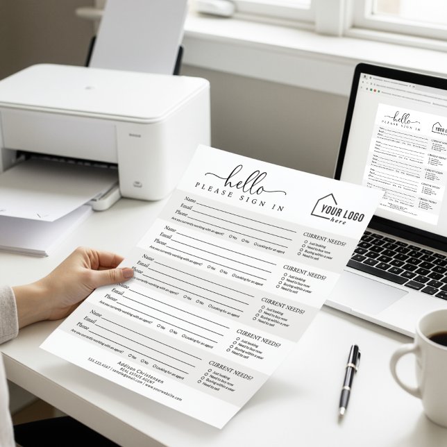 Hämtningsbar Branded Logotyp Open House-inloggning Poster (Skapare uppladdad)