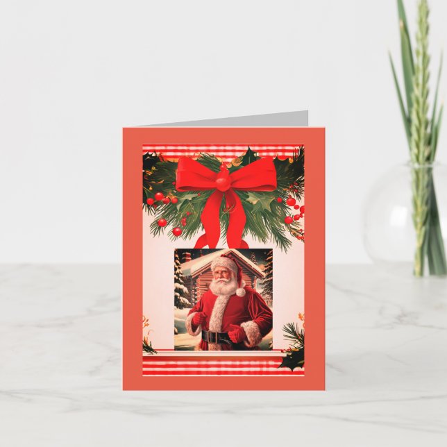 Hämtningsbar julhälsning, mappad inbjudan (Framsida)