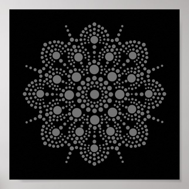 Hämtningsbar mall för Unik Abstrakt Art Mandala Poster (Framsidan)