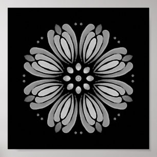 Hämtningsbar punkt din egen Blommigt Mandala Poste Poster