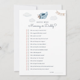 Hämtningsbart babyvisningsprogram Gissa vilket spe Inbjudningar