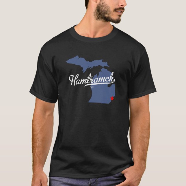 Hamtramck Michigan MI skjorta Tee (Framsida)