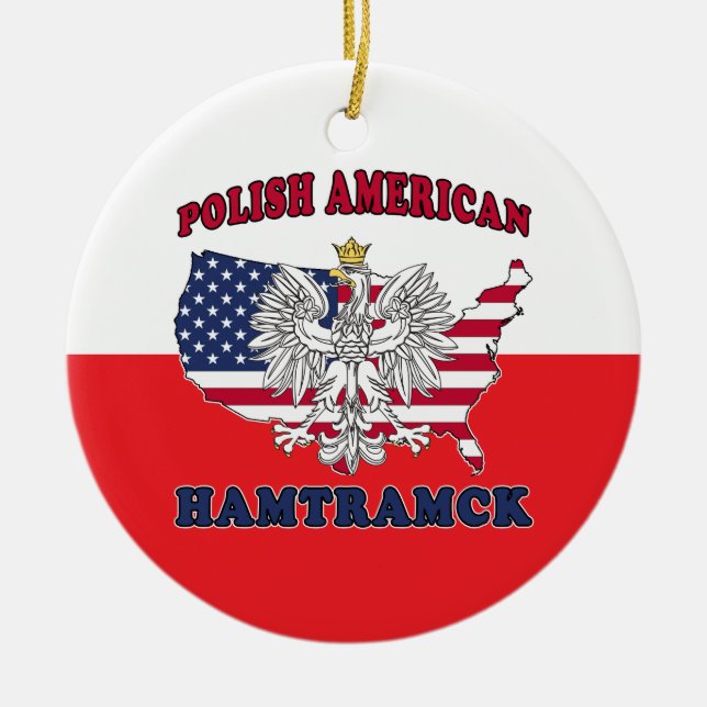Hamtramck Michigan polsk Julgransprydnad Keramik (Framsidan)