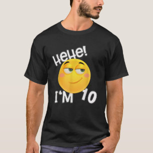 Han är 10 år gammal Smile Emoticon SHIRT 10:e Bi T