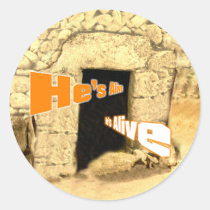 Han är Alive Christian Påsk Resurrection Art Runt Klistermärke
