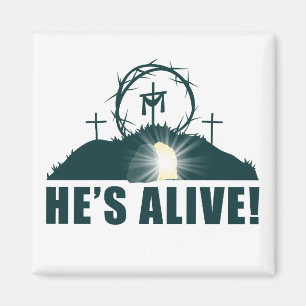 Han är Alive! Christian Passover Påsk Jesus Tom Magnet