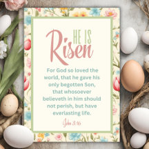 Han är Blommigt Pastel Christian Påsk