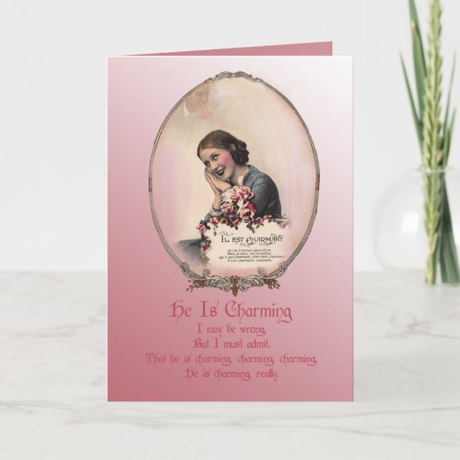 Han är charmig helgkort (Framsida)