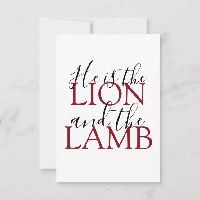 Han är den Lejona och Lamb Sympathy Kort (Framsida)