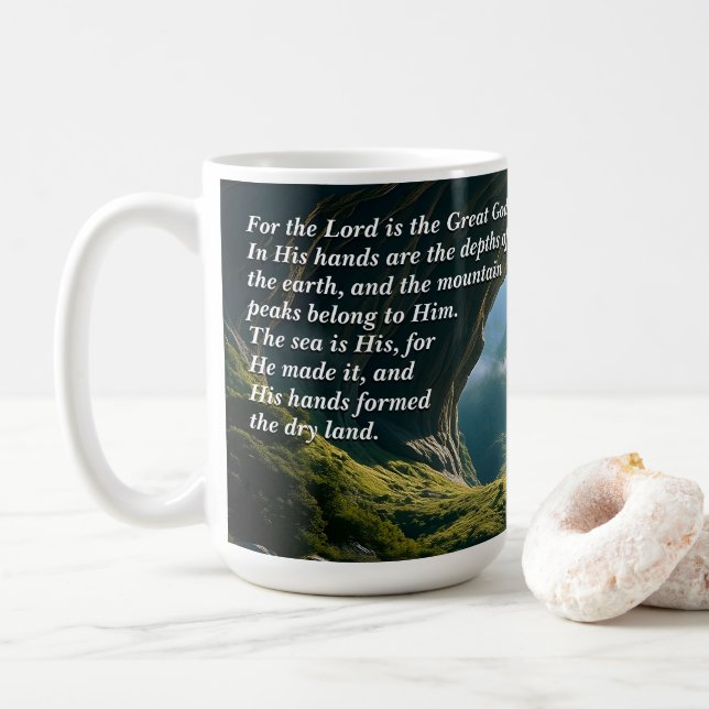 Han är den Underbara Gud, Gud och kreation Verse Kaffemugg (Med munk)