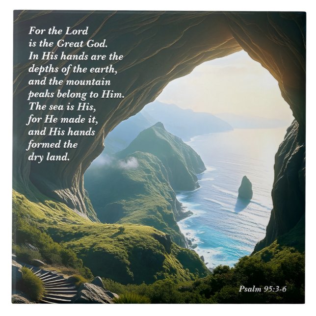 Han är den Underbara Gud, Gud och kreation Verse Kakelplatta (Framsidan)