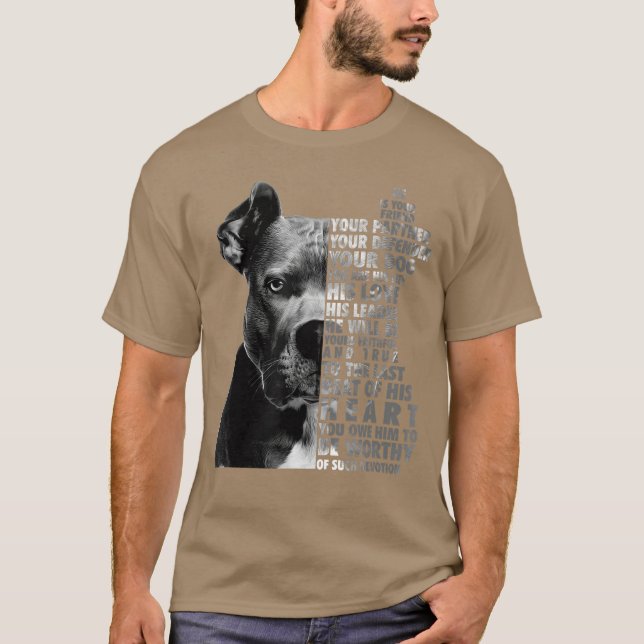 Han är din vän din partner din försvarare Pitbu T Shirt (Framsida)