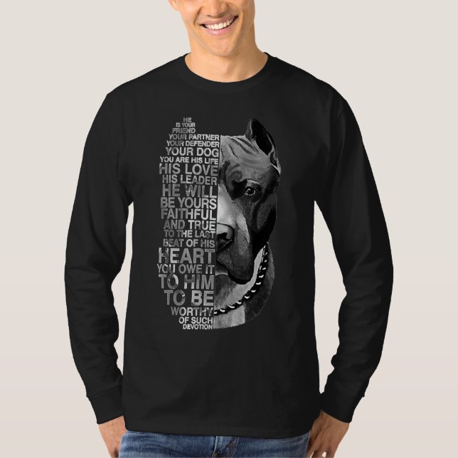 Han är din vän din partner din Hund Pitbull Pe T Shirt (Framsida)