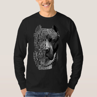 Han är din vän din partner din Hund Pitbull T Shirt