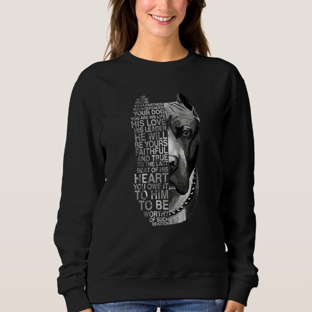 Han är din vän din partner din Hund Pitbull T Shirt (Framsida)