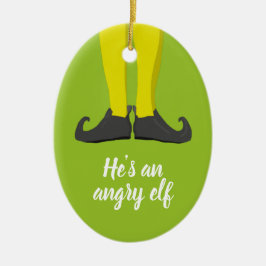 Han är en arg julgransprydnad keramik