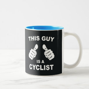 Han är en cyklist Två-Tonad mugg