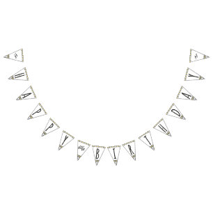 Han är en vild en Monogramgrattis på födelsedag Vimplar