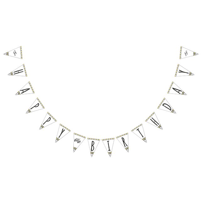 Han är en vild en Monogramgrattis på födelsedagen Vimplar (Alla)