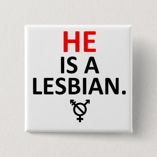 han är ett lesbiskt nonbinary emblem knapp
